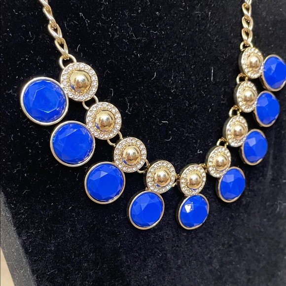 CHARTER CLUB UEC Chic Blue and Gold Statement Adjustable Necklace - Picture 7 of 8